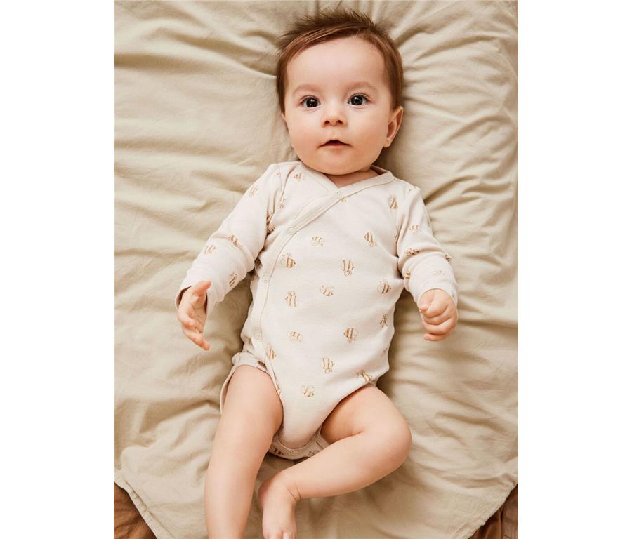 Otroški unisex body na preklop, 2 kosa