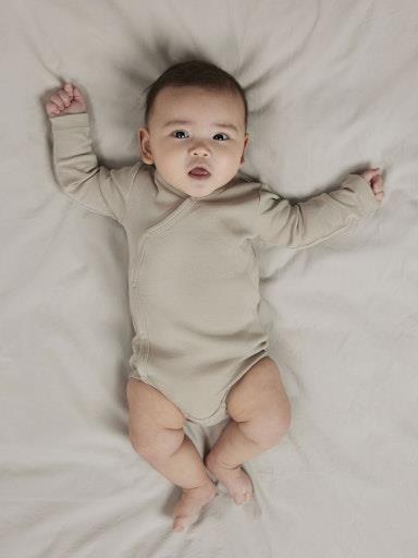 Otroški unisex body na preklop, 2 kosa